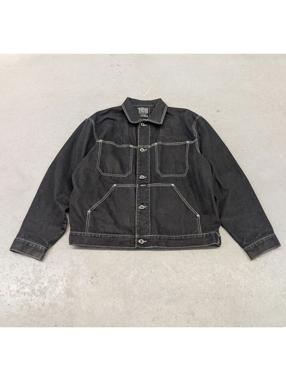 Vintage Y2K Karl Kani Jeans Black Denim White Stitch Jacket